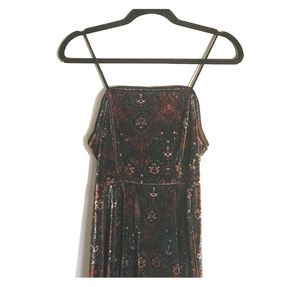 Tapestry-printed Velvet Dress